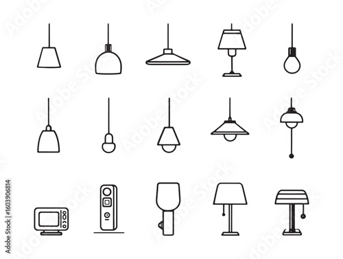 Track lighting ultra minimalist 2D line art