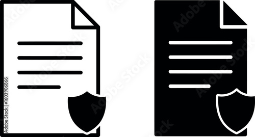 Document security shield icon data protection privacy