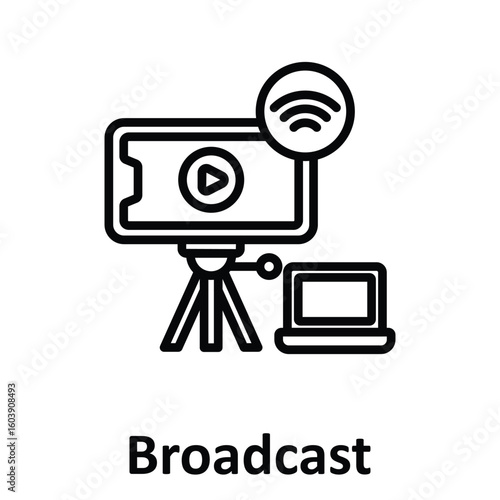 Broadcast Vector Icon which can easily modify or edit