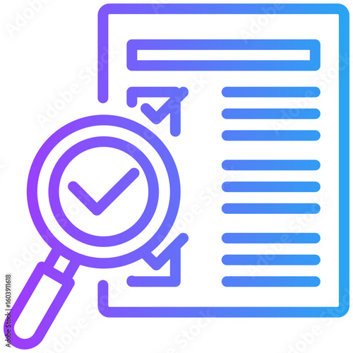 Audit icon for audit, business, website, application, printing, document, poster design, etc