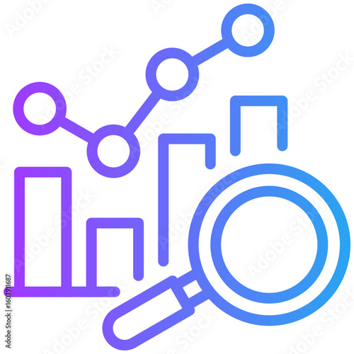 Market analysis icon for audit, business, website, application, printing, document, poster design, etc
