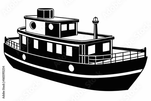 vector illustration of a ship