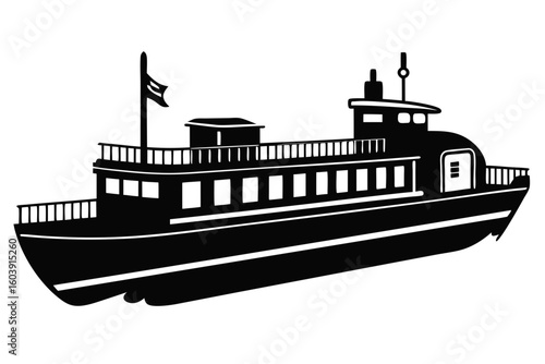 vector illustration of a ship