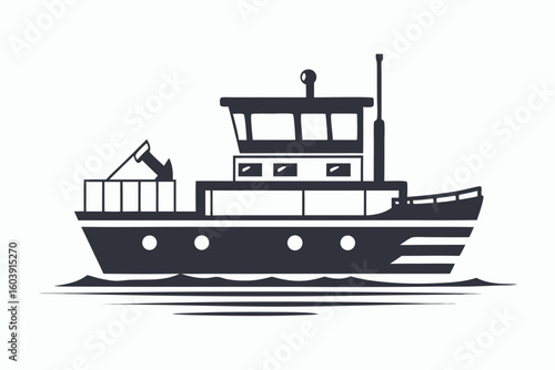 vector illustration of a ship