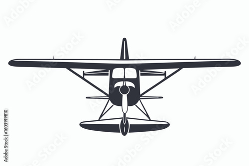 seaplane black and white silhouette
