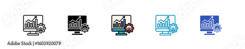Business Intelligence Dashboard  Icon Set Multiple Style Collection