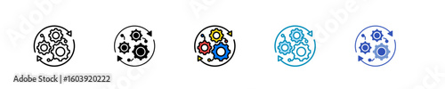 Business Process Automation  Icon Set Multiple Style Collection