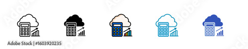 Cloud-Based Accounting  Icon Set Multiple Style Collection