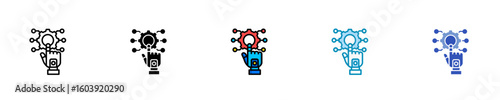 Robotic Process Automation  Icon Set Multiple Style Collection