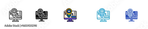 Machine Learning Applications  Icon Set Multiple Style Collection