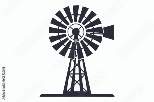 windmill silhouette vector
