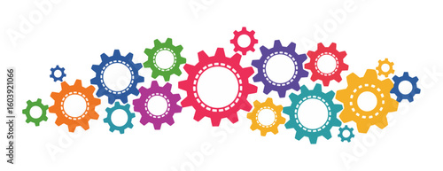 colourful abstract gears cogwheel vector illustration design