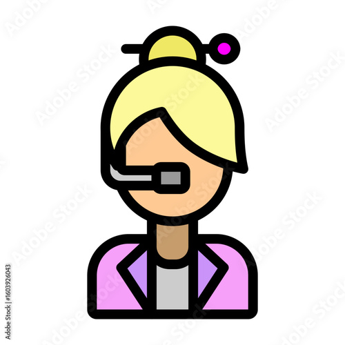 Assistant Vector Filled Icon Design