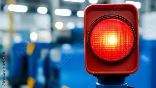 Red traffic light city