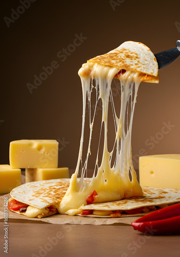 Melted cheese quesadilla
