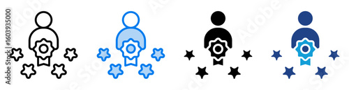 Expertise icon set multiple style collection