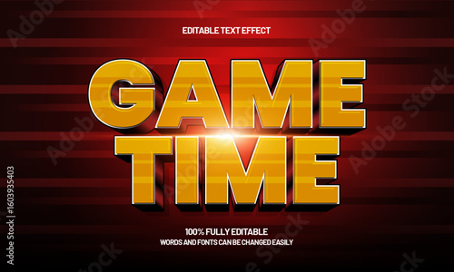 game time editable text effect with a sport and match text style