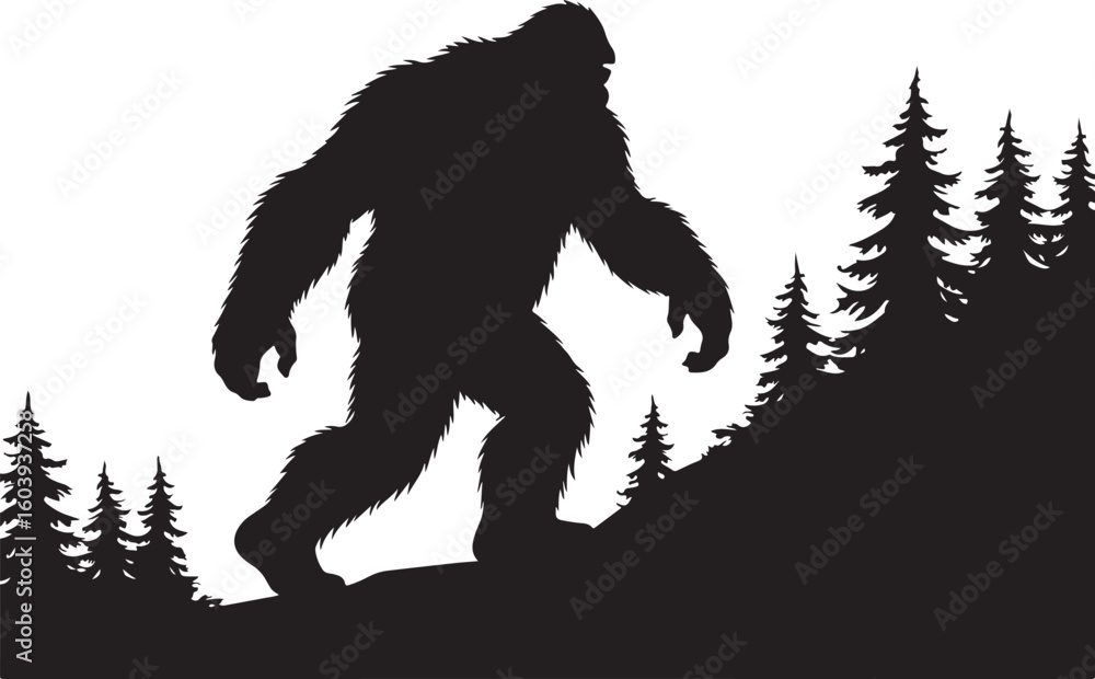 Fototapeta premium Bigfoot Forest Silhouette Bundle