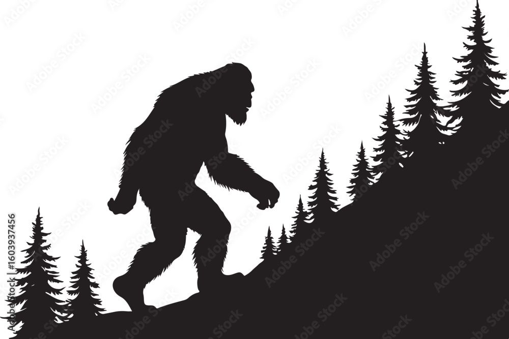 Fototapeta premium Bigfoot Forest Silhouette Bundle