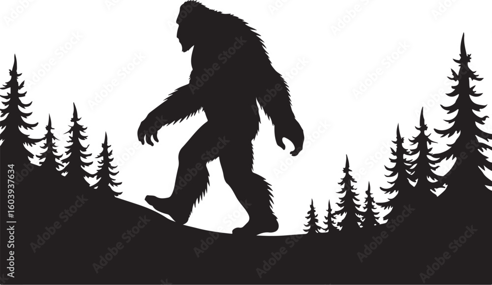 Fototapeta premium Bigfoot Forest Silhouette Bundle