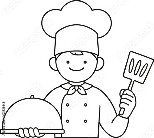 chef holding a tray with food