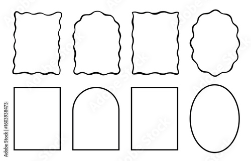 Wavy Edge Frame and Border Shapes – Vector Decorative Doodle Boxes