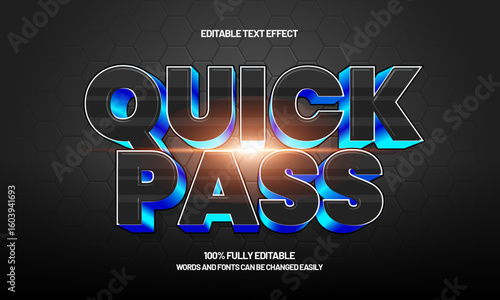quick pass editable text effect with a sport and match text style