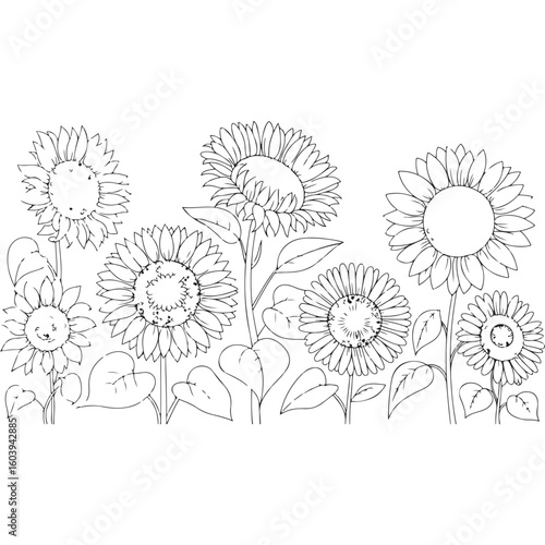 Vector floral background with flowers and leaves seamless spring summer pattern design
