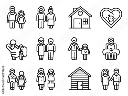 Volunteer Action ultra minimalist 2D line art