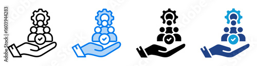 Responsibility icon set multiple style collection