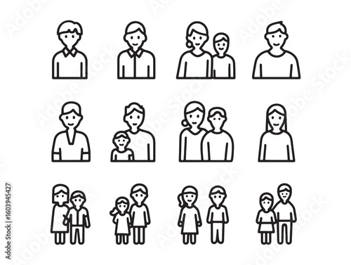 Volunteer Gathering ultra minimalist 2D line art