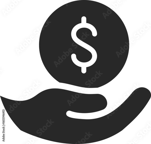 Hand lifting dollar coin symbolizing charitable giving, volunteer support, and community financial aid
