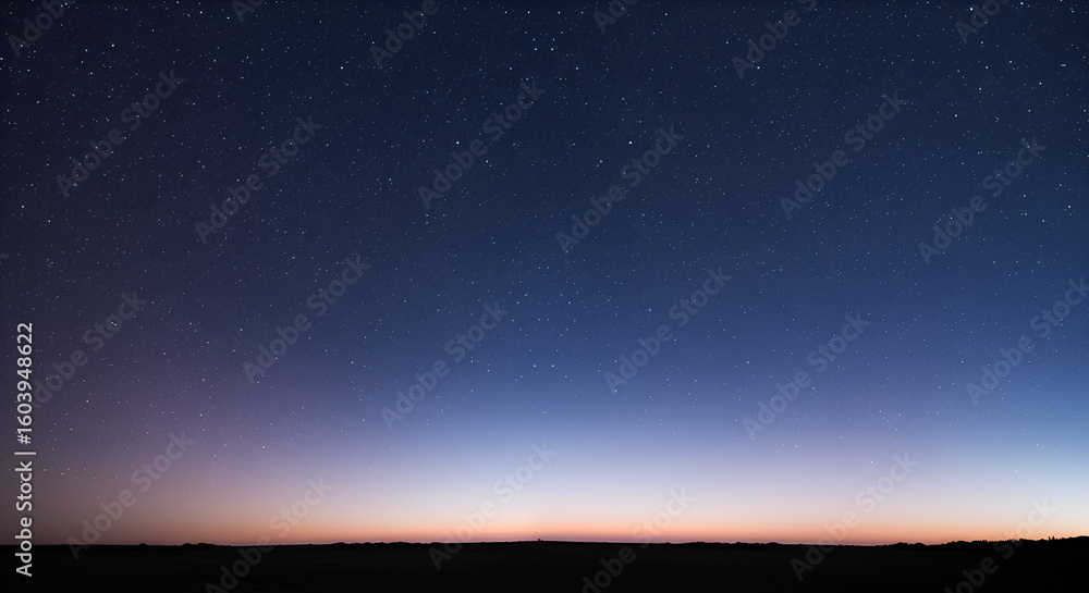 Fototapeta premium Starry night sky over a horizon