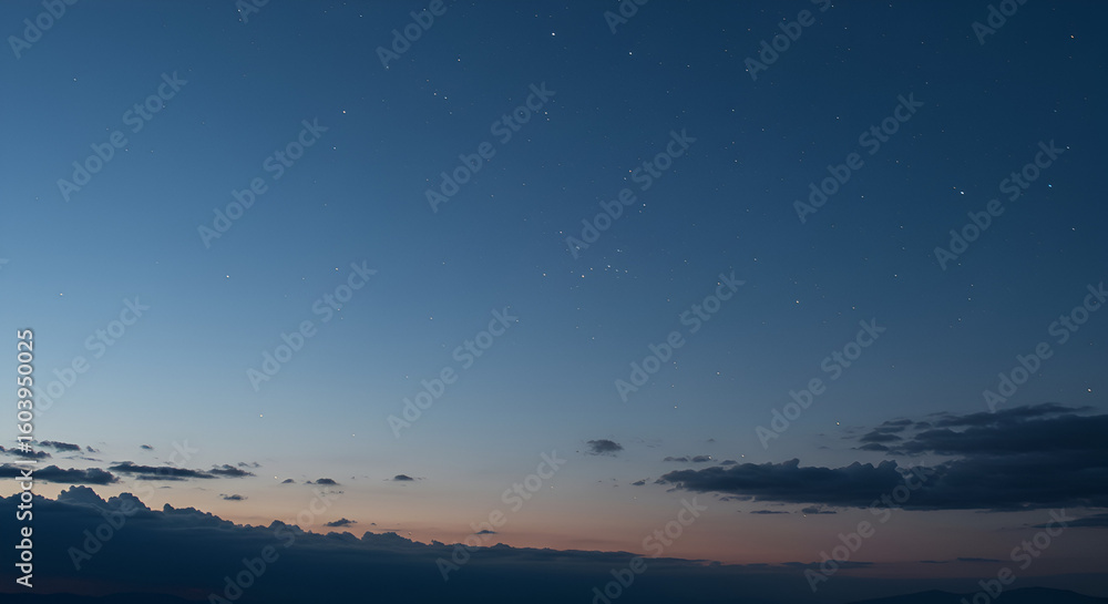 Fototapeta premium Twilight sky with scattered stars