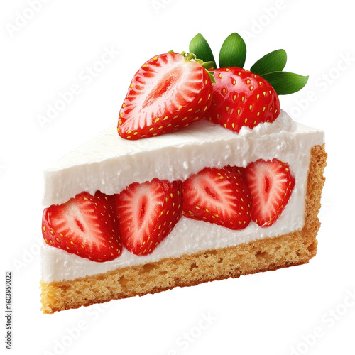 Decadent Strawberry Tart Slice Creamy Delight Fresh Fruit Dessert Pastry Indulgence Bakery on transparent background