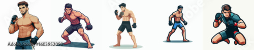 vector of a free fighting athlete