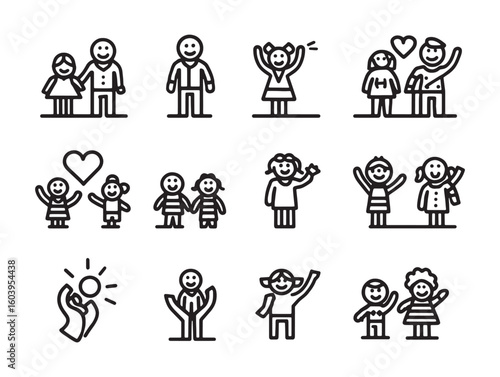 Volunteer Sign Minimalist 2D Line Drawing