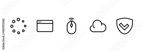 Web and software user interface icons for modern applications