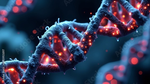 Microscopic DNA technology scene