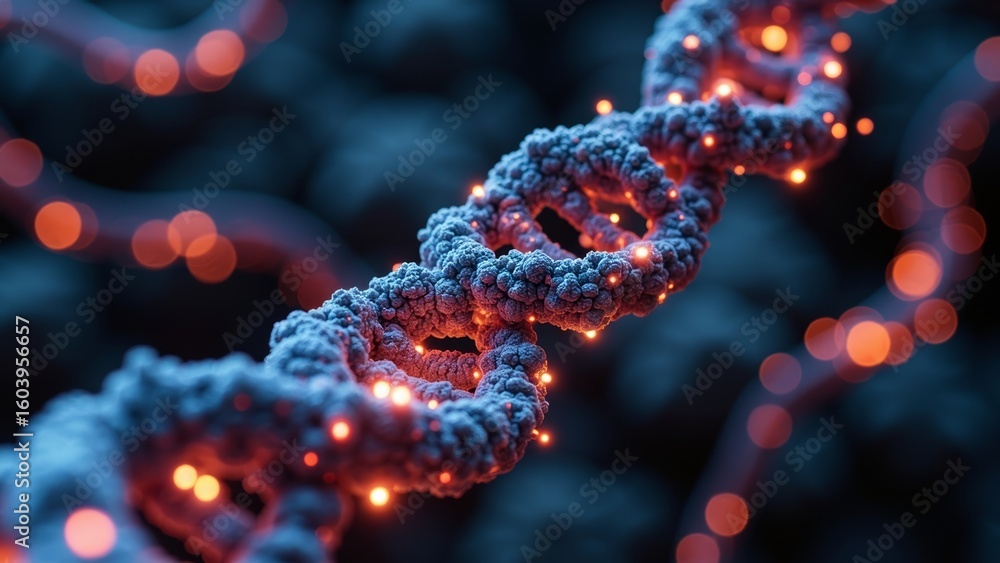 Microscopic DNA technology scene Microscopic DNA technology scene