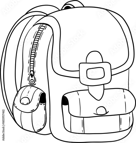 back to school apple, school suppliers element for teacher classroom decoration. school bag doodle line. vector file.