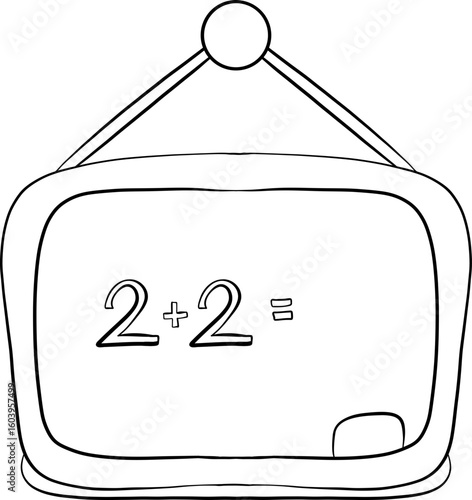 back to school apple, school suppliers element for teacher classroom decoration. blackboard doodle line. vector file.