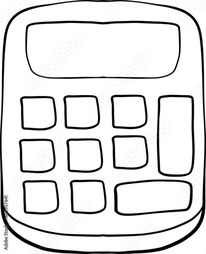 back to school apple, school suppliers element for teacher classroom decoration. school calculator doodle line. vector file.