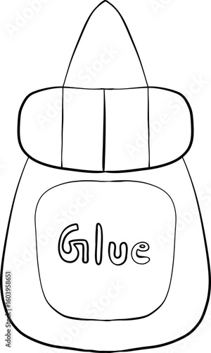 back to school apple, school suppliers element for teacher classroom decoration. glue doodle line. vector file.