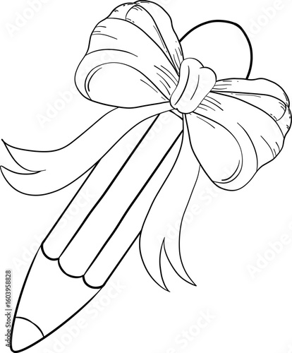 back to school apple, school suppliers element for teacher classroom decoration. pencil doodle line. vector file.
