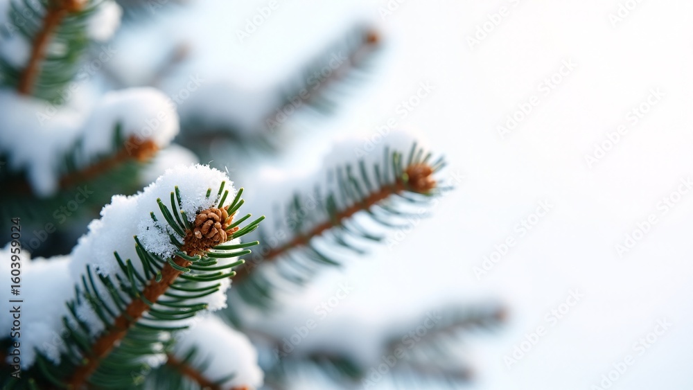 Snow Covered Pine Tree Branch Snow Covered Pine Tree Branch