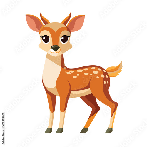 Cartoon Bambi Style Deer Vector Art