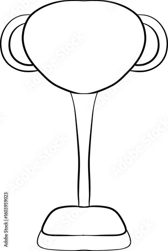 back to school apple, school suppliers element for teacher classroom decoration. trophy, doodle line
