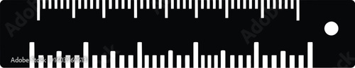 Black ruler measuring tool for precise measurements and accurate drafting