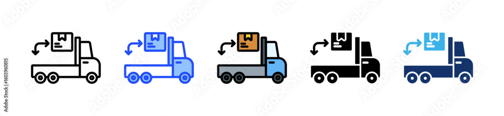 Truck Loading Icon Collection With Multiple Styles Truck Loading Icon Collection With Multiple Styles